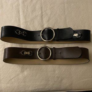 2 Michael Kors Leather Belts | 1 Black & 1 Brown | Large